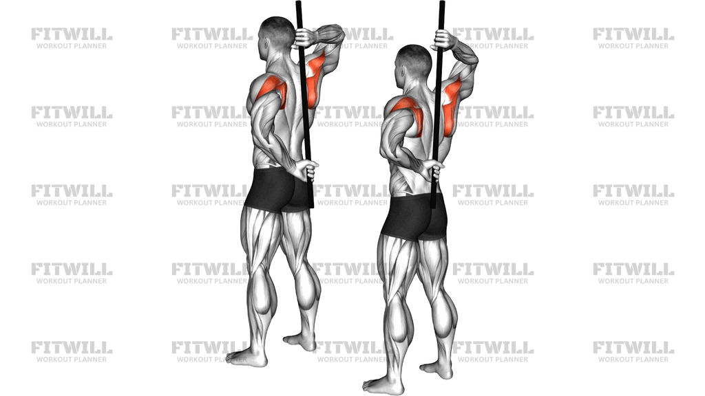 Stick Assisted Standing Shoulder Internal Rotation