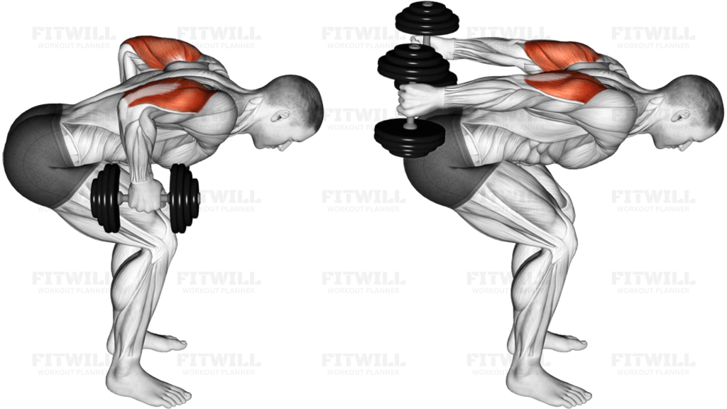 Dumbbell Standing Bent Over Two Arm Triceps Extension: Guide ...