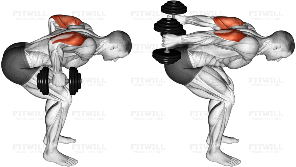 Dumbbell Standing Bent Over Two Arm Triceps Extension