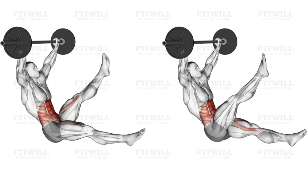 Barbell Sitted Alternate Leg Raise