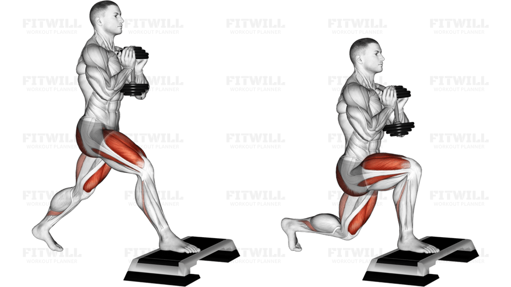 Dumbbell Goblet Split Squat Front Foot Elevated