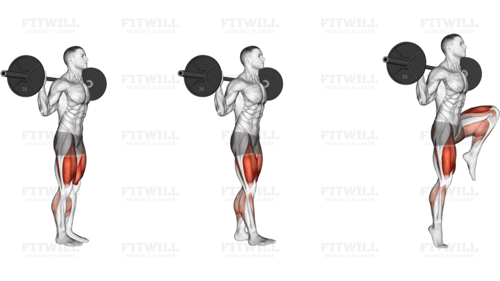 Barbell Walk Calves Activation