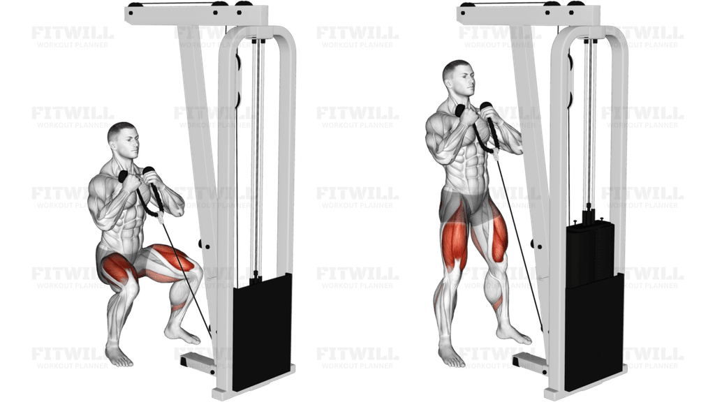 Cable Rope Front Squat