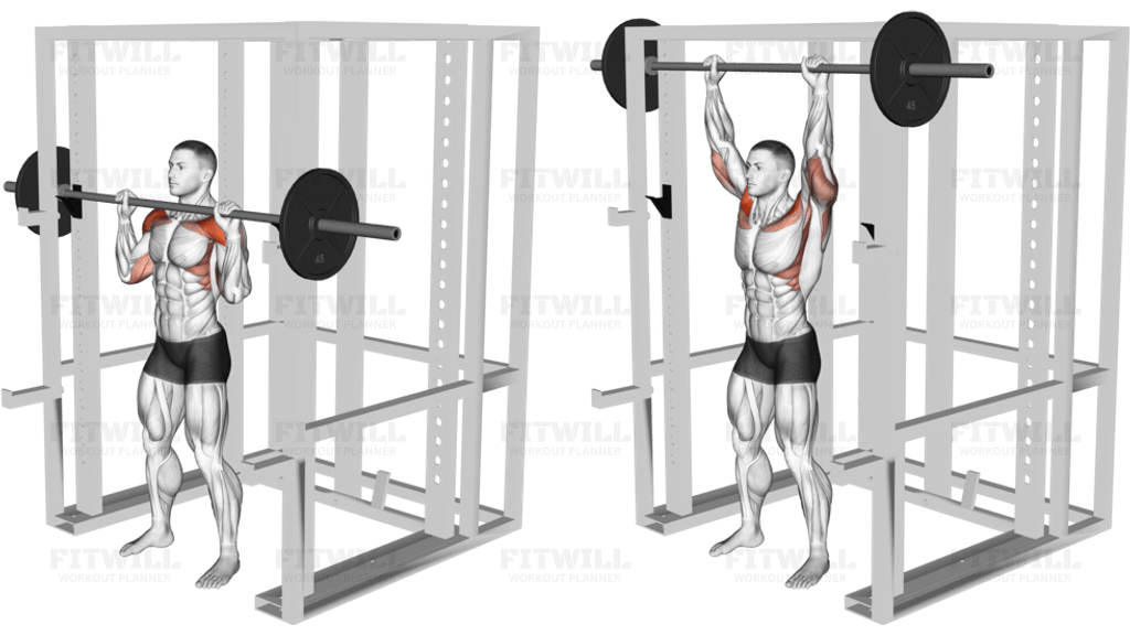 Barbell Standing Shoulder Pin Press